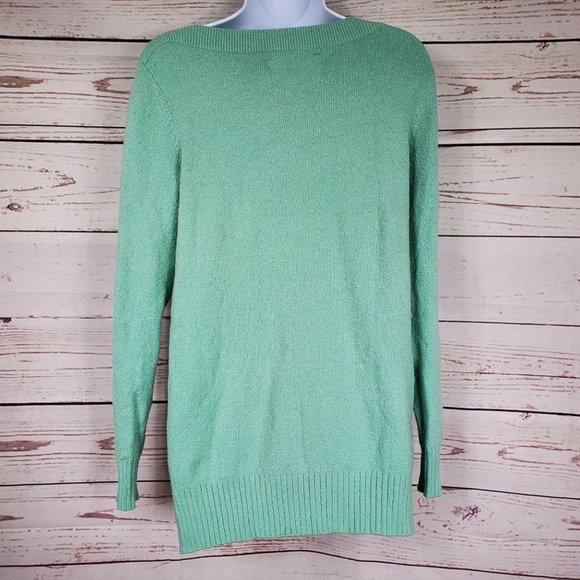 Loft boat neck pullover green sweater S - Picture 5 of 7
